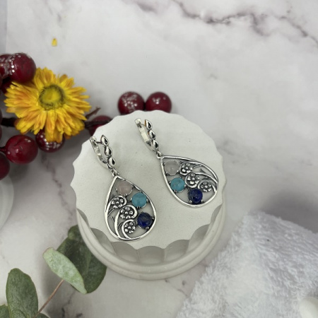 Серебряные серьги Карамель